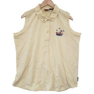 Disney Winnie The Pooh Tigger Womens Sleeveless Collared Polo Top 2X Y2K Casual